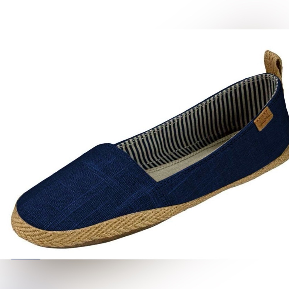 Navy Blue Espadrille Flats-Sanuk Women's Espie Slip-On Flats- Size: USA 6, EU 37